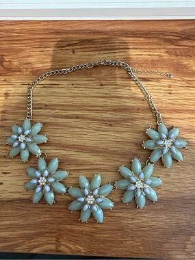 Mint Floral Statement Necklace